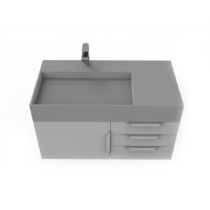 Castello USA CB-AMAZON-36G-SET Amazon 35 Inch Grey Vanity Set with Top