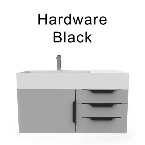 Castello USA CB-AMAZON-36G-SET Amazon 35 Inch Grey Vanity Set with Top