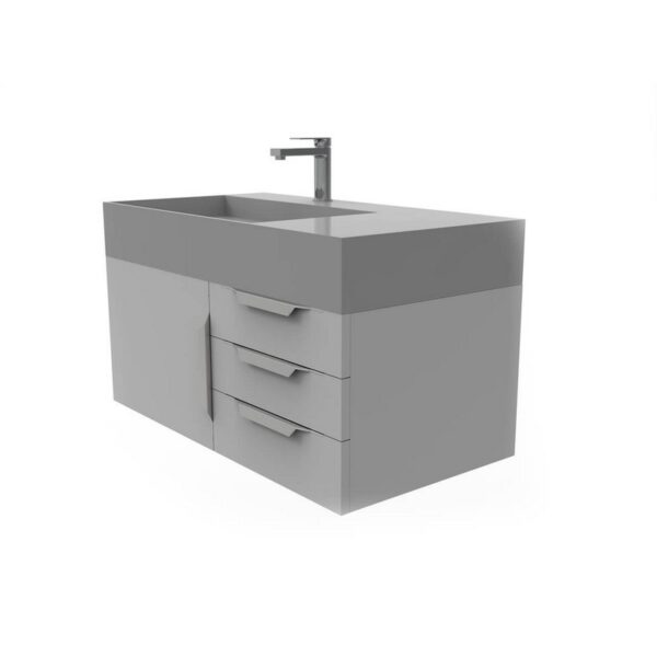 Castello USA CB-AMAZON-36G-SET Amazon 35 Inch Grey Vanity Set with Top