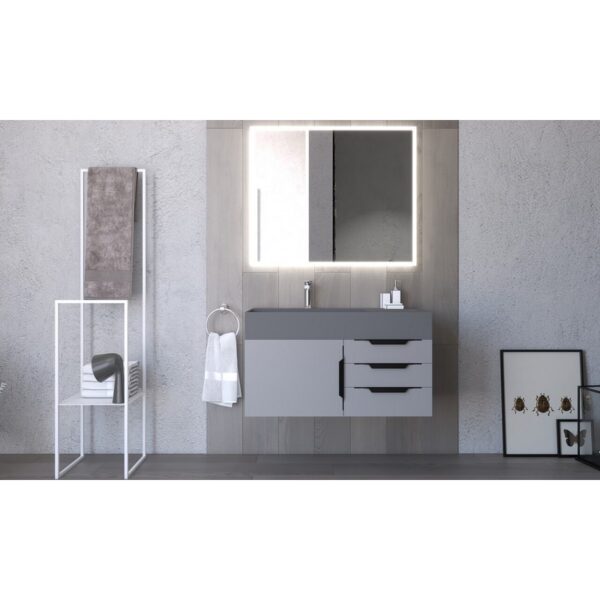 Castello USA CB-AMAZON-36G-SET Amazon 35 Inch Grey Vanity Set with Top