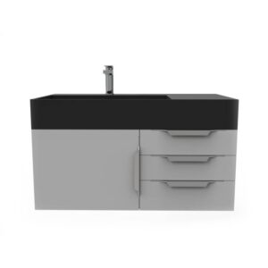 Castello USA CB-AMAZON-36G-SET Amazon 35 Inch Grey Vanity Set with Top