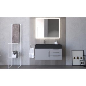 Castello USA CB-AMAZON-36G-SET Amazon 35 Inch Grey Vanity Set with Top