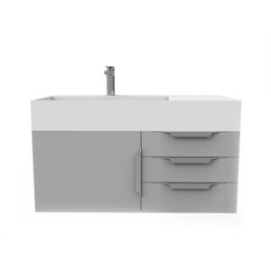 Castello USA CB-AMAZON-36G-SET Amazon 35 Inch Grey Vanity Set with Top