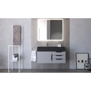 Castello USA CB-AMAZON-36G-SET Amazon 35 Inch Grey Vanity Set with Top