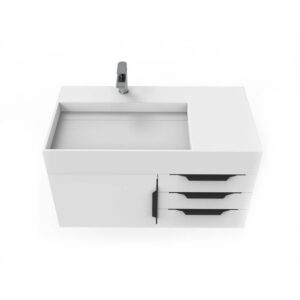 Castello USA CB-AMAZON-36W-SET Amazon 35 Inch White Vanity Set with Top