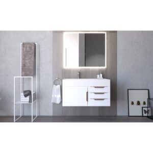 Castello USA CB-AMAZON-36W-SET Amazon 35 Inch White Vanity Set with Top