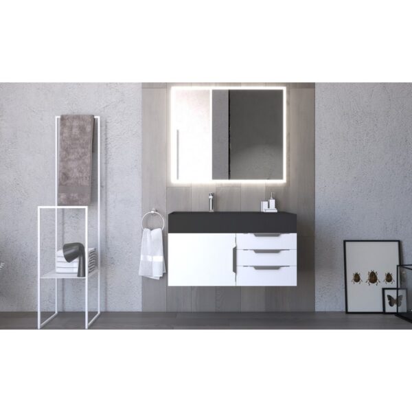 Castello USA CB-AMAZON-36W-SET Amazon 35 Inch White Vanity Set with Top