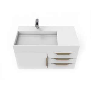 Castello USA CB-AMAZON-36W-SET Amazon 35 Inch White Vanity Set with Top