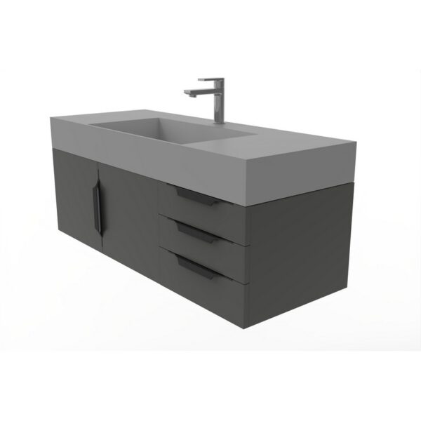 Castello USA CB-AMAZON-48B-SET Amazon 47 3/4 Inch Black Vanity Set with Top