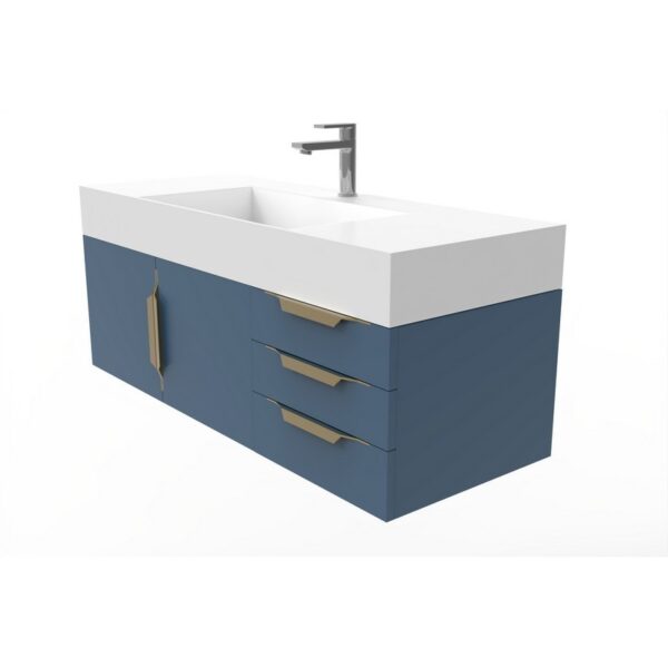 Castello USA CB-AMAZON-48BU-SET Amazon 47 3/4 Inch Blue Vanity Set with Top