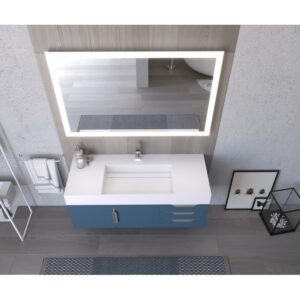 Castello USA CB-AMAZON-48BU-SET Amazon 47 3/4 Inch Blue Vanity Set with Top