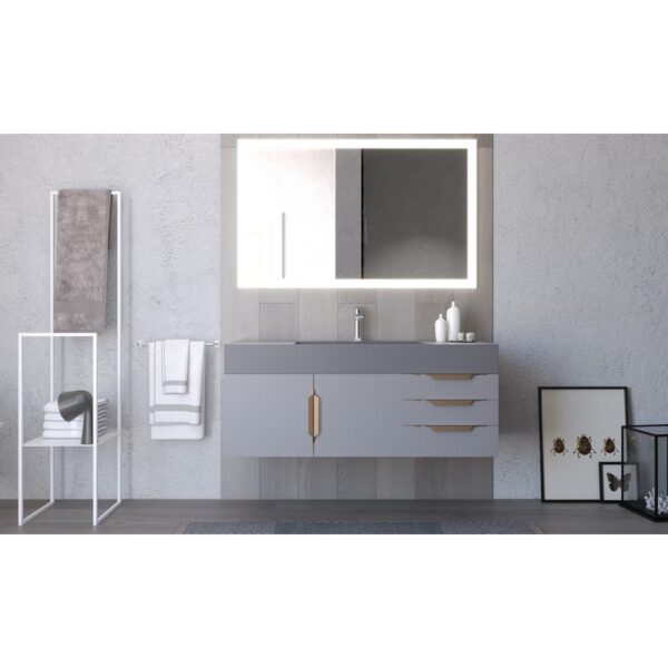 Castello USA CB-AMAZON-48G-SET Amazon 47 3/4 Inch Grey Vanity Set with Top