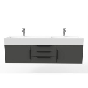 Castello USA CB-AMAZON-60B-SET Amazon 59 1/2 Inch Black Vanity Set with Top