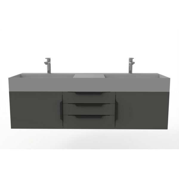 Castello USA CB-AMAZON-60B-SET Amazon 59 1/2 Inch Black Vanity Set with Top