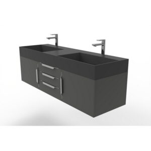 Castello USA CB-AMAZON-60B-SET Amazon 59 1/2 Inch Black Vanity Set with Top