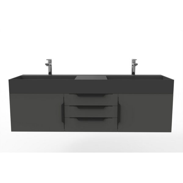 Castello USA CB-AMAZON-60B-SET Amazon 59 1/2 Inch Black Vanity Set with Top