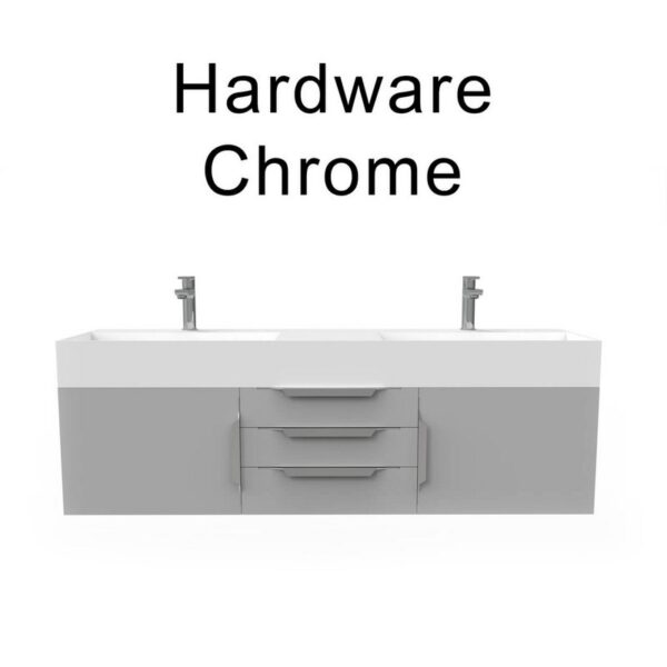 Castello USA CB-AMAZON-60G-SET Amazon 59 1/2 Inch Grey Vanity Set with Top