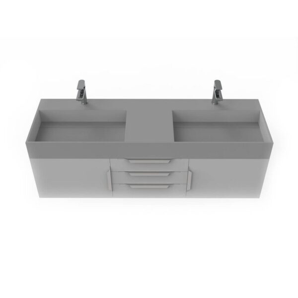 Castello USA CB-AMAZON-60G-SET Amazon 59 1/2 Inch Grey Vanity Set with Top