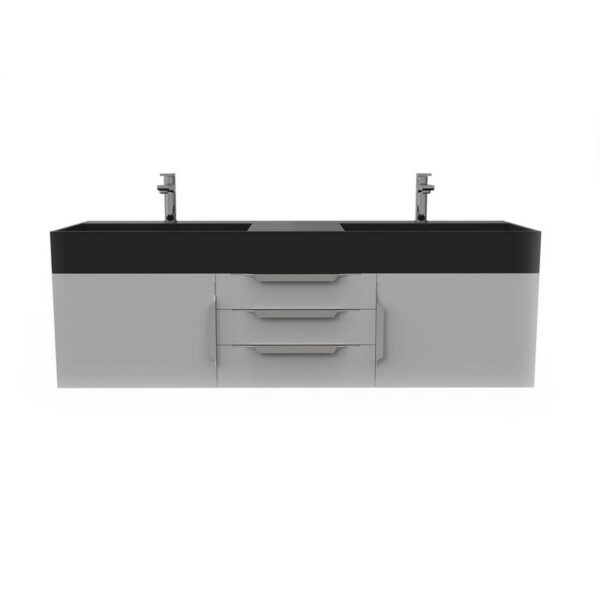 Castello USA CB-AMAZON-60G-SET Amazon 59 1/2 Inch Grey Vanity Set with Top