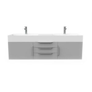 Castello USA CB-AMAZON-60G-SET Amazon 59 1/2 Inch Grey Vanity Set with Top