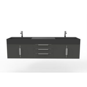 Castello USA CB-AMAZON-72B-SET Amazon 71 3/4 Inch Black Vanity Set with Top