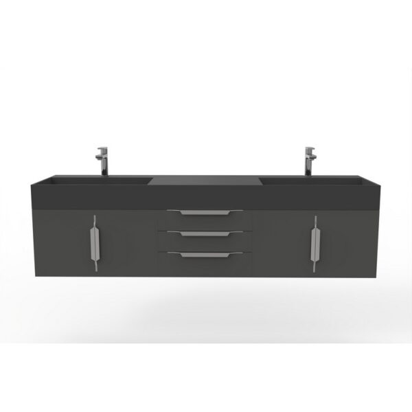 Castello USA CB-AMAZON-72B-SET Amazon 71 3/4 Inch Black Vanity Set with Top