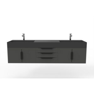 Castello USA CB-AMAZON-72B-SET Amazon 71 3/4 Inch Black Vanity Set with Top