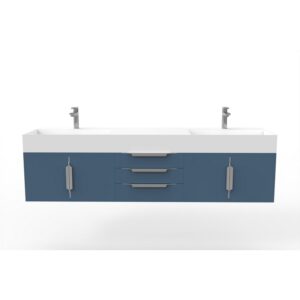 Castello USA CB-AMAZON-72BU-SET Amazon 71 3/4 Inch Blue Vanity Set with Top