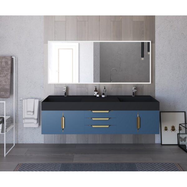 Castello USA CB-AMAZON-72BU-SET Amazon 71 3/4 Inch Blue Vanity Set with Top