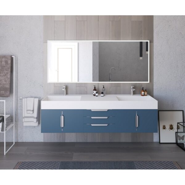 Castello USA CB-AMAZON-72BU-SET Amazon 71 3/4 Inch Blue Vanity Set with Top