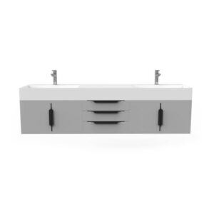 Castello USA CB-AMAZON-72G-SET Amazon 71 3/4 Inch Grey Vanity Set with Top