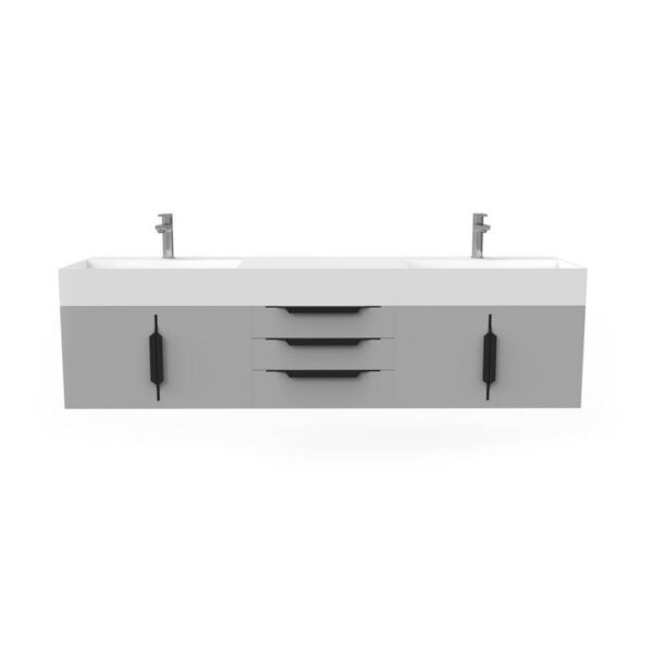 Castello USA CB-AMAZON-72G-SET Amazon 71 3/4 Inch Grey Vanity Set with Top