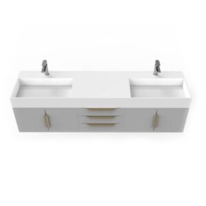 Castello USA CB-AMAZON-72G-SET Amazon 71 3/4 Inch Grey Vanity Set with Top