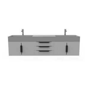 Castello USA CB-AMAZON-72G-SET Amazon 71 3/4 Inch Grey Vanity Set with Top