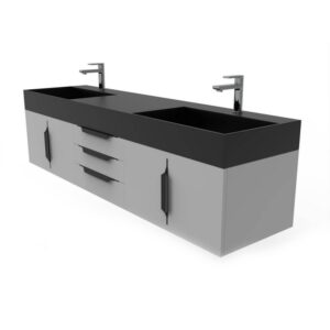 Castello USA CB-AMAZON-72G-SET Amazon 71 3/4 Inch Grey Vanity Set with Top