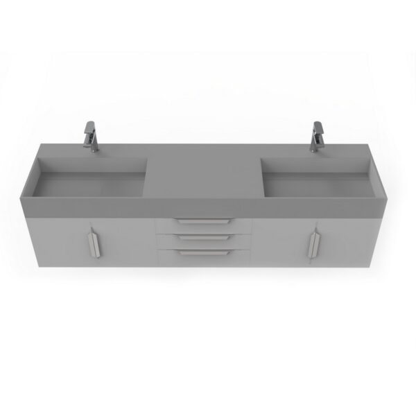 Castello USA CB-AMAZON-72G-SET Amazon 71 3/4 Inch Grey Vanity Set with Top