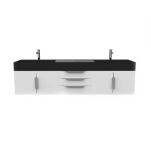 Castello USA CB-AMAZON-72W-SET Amazon 71 3/4 Inch White Vanity Set with Top