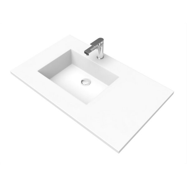 Castello USA CB-GM-2066-36-L Serenity 36 Inch Drop-in Left Vanity Countertop Sink