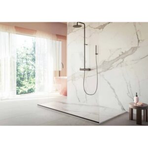 Castello USA CB-MADRID-6030-FCM Madrid 60 x 30 Inch Marble Shower Base - Faux Calacatta Marble