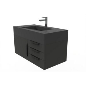 Castello USA CB-NILE-36B-SET Nile 35 Inch Black Vanity Set with Top