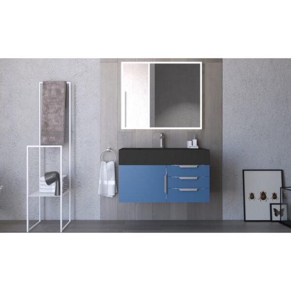 Castello USA CB-NILE-36BU-SET Nile 35 Inch Blue Vanity Set with Top