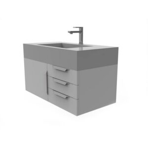 Castello USA CB-NILE-36G-SET Nile 35 Inch Grey Vanity Set with Top