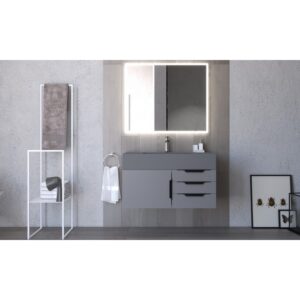 Castello USA CB-NILE-36G-SET Nile 35 Inch Grey Vanity Set with Top