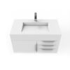 Castello USA CB-NILE-36W-SET Nile 35 Inch White Vanity Set with Top