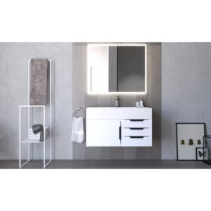 Castello USA CB-NILE-36W-SET Nile 35 Inch White Vanity Set with Top