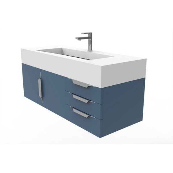 Castello USA CB-NILE-48BU-SET Nile 47 3/4 Inch Blue Vanity Set with Top