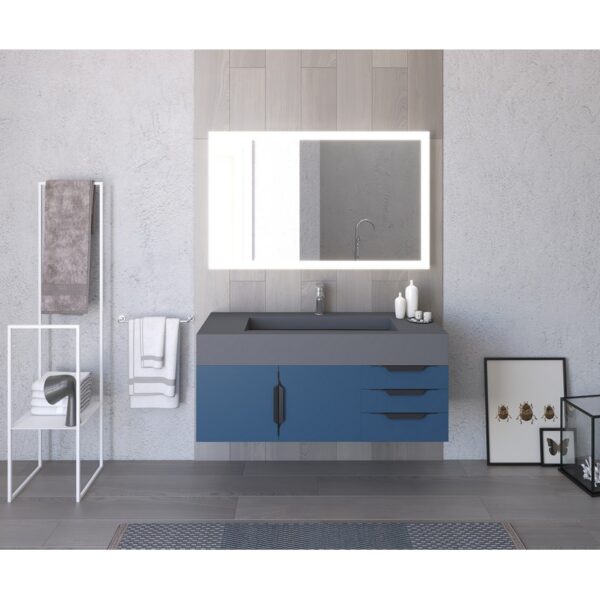 Castello USA CB-NILE-48BU-SET Nile 47 3/4 Inch Blue Vanity Set with Top