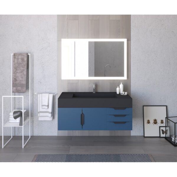 Castello USA CB-NILE-48BU-SET Nile 47 3/4 Inch Blue Vanity Set with Top