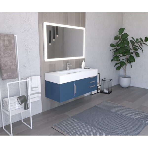 Castello USA CB-NILE-48BU-SET Nile 47 3/4 Inch Blue Vanity Set with Top