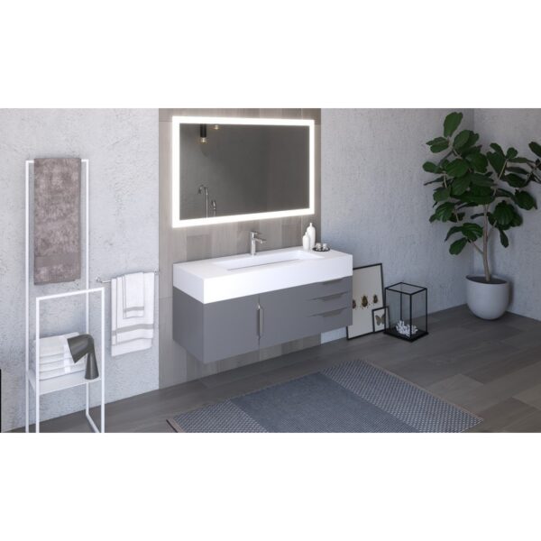 Castello USA CB-NILE-48G-SET Nile 47 3/4 Inch Grey Vanity Set with Top